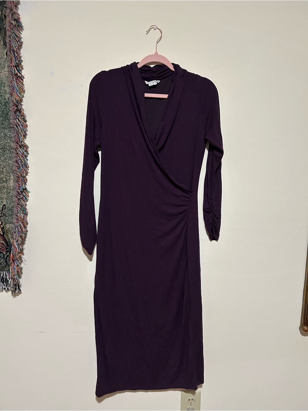Boden Faux Wrap Plum Dress 10L